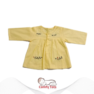 Comfy Tots Embroidery Frock Fullsleeve – Handmade Cotton Baby Wear (0–9 Years)