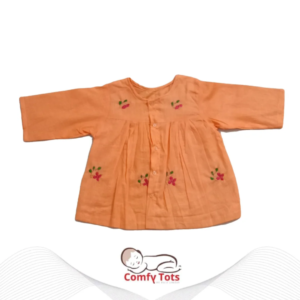 Comfy Tots Embroidery Frock Fullsleeve – Handmade Cotton Baby Wear (0–9 Years)