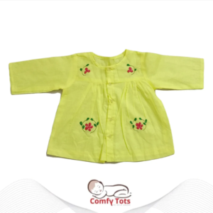 Comfy Tots Embroidery Frock Fullsleeve – Handmade Cotton Baby Wear (0–9 Years)