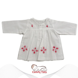 Comfy Tots Embroidery Frock Fullsleeve – Handmade Cotton Baby Wear (0–9 Years)