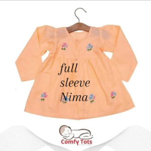 Comfy Tots Embroidery Frock Fullsleeve – Handmade Cotton Baby Wear (0–9 Years)