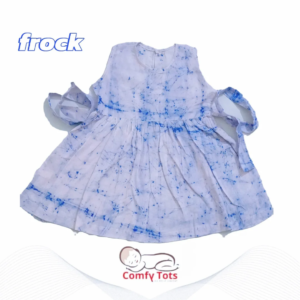 Comfy Tots Embroidery Frock Printed Back Button– Handmade Cotton Baby Wear (0–9 Years)
