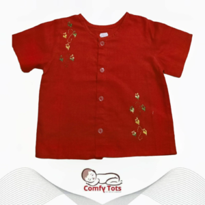 Comfy Tots Embroidery Half Sleeve – Handmade Cotton Baby Wear (0–10 Years)