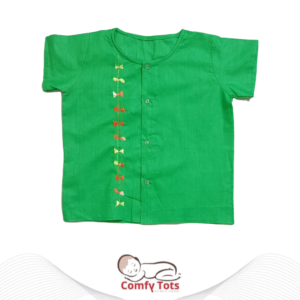 Comfy Tots Embroidery Half Sleeve – Handmade Cotton Baby Wear (0–10 Years)