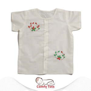 Comfy Tots Embroidery Half Sleeve – Handmade Cotton Baby Wear (0–10 Years)