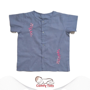 Comfy Tots Embroidery Half Sleeve – Handmade Cotton Baby Wear (0–10 Years)