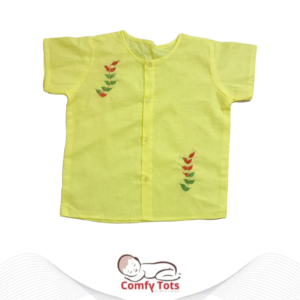 Comfy Tots Embroidery Half Sleeve – Handmade Cotton Baby Wear (0–10 Years)