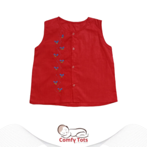 Comfy Tots Embroidery Sleeveless – Handmade Cotton Baby Wear (0–10 Years)