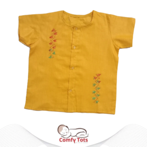 Comfy Tots Embroidery Half Sleeve – Handmade Cotton Baby Wear (0–10 Years)