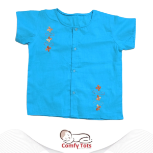 Comfy Tots Embroidery Half Sleeve – Handmade Cotton Baby Wear (0–10 Years)