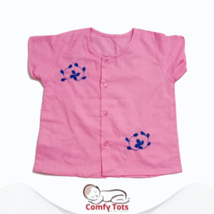 Comfy Tots Embroidery Half Sleeve – Handmade Cotton Baby Wear (0–10 Years)