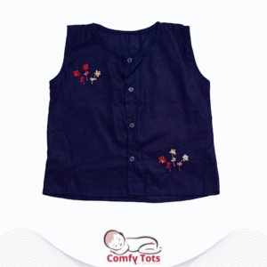 Comfy Tots Embroidery Sleeveless – Handmade Cotton Baby Wear (0–10 Years)