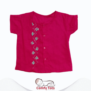 Comfy Tots Embroidery Half Sleeve – Handmade Cotton Baby Wear (0–10 Years)