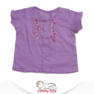 Comfy Tots Embroidery Half Sleeve – Handmade Cotton Baby Wear (0–10 Years)