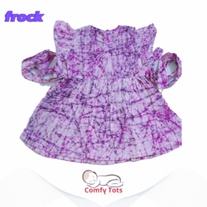 Comfy Tots Embroidery Frock Printed Back Button– Handmade Cotton Baby Wear (0–9 Years)