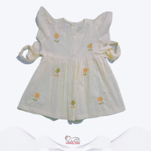 Comfy Tots Embroidery Frock Back Button – Handmade Cotton Baby Wear (0–9 Years)