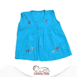 Comfy Tots Embroidery Frock Pori Hata/Sleeveless – Handmade Cotton Baby Wear (0–9 Years)