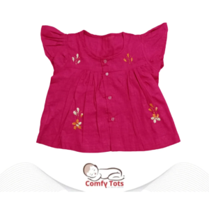 Comfy Tots Embroidery Frock Pori Hata/Sleeveless – Handmade Cotton Baby Wear (0–9 Years)