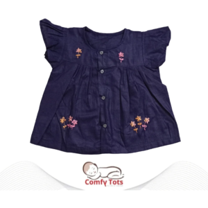 Comfy Tots Embroidery Frock Pori Hata/Sleeveless – Handmade Cotton Baby Wear (0–9 Years)