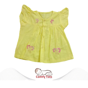 Comfy Tots Embroidery Frock Pori Hata/Sleeveless – Handmade Cotton Baby Wear (0–9 Years)