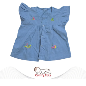 Comfy Tots Embroidery Frock Pori Hata/Sleeveless – Handmade Cotton Baby Wear (0–9 Years)
