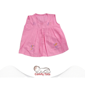 Comfy Tots Embroidery Frock Pori Hata/Sleeveless – Handmade Cotton Baby Wear (0–9 Years)