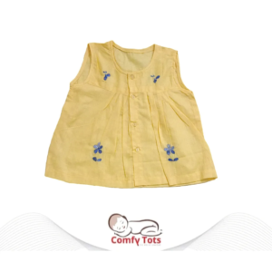 Comfy Tots Embroidery Frock Pori Hata/Sleeveless – Handmade Cotton Baby Wear (0–9 Years)