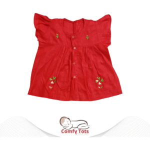 Comfy Tots Embroidery Frock Pori Hata/Sleeveless – Handmade Cotton Baby Wear (0–9 Years)