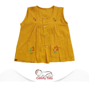 Comfy Tots Embroidery Frock Pori Hata/Sleeveless – Handmade Cotton Baby Wear (0–9 Years)